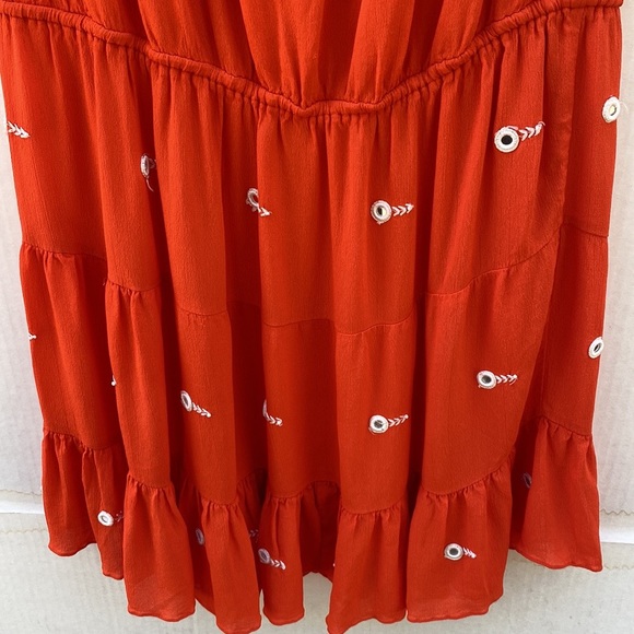 Anthropologie Womens size 6 Espejo Leifnotes Orange mirror embroidered Dress👇🏼 - Picture 7 of 11
